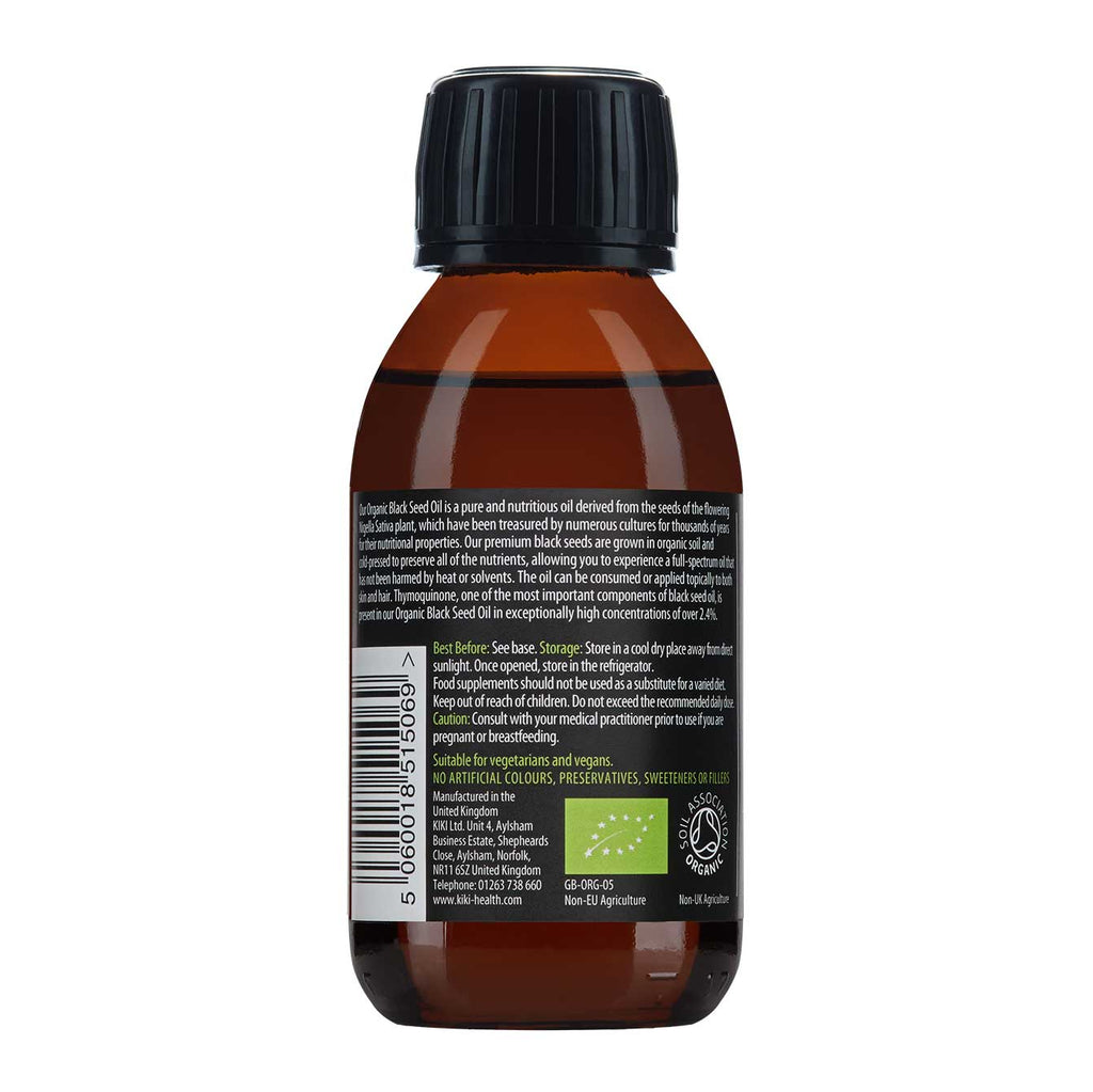 Organic Black Seed Oil back of bottle