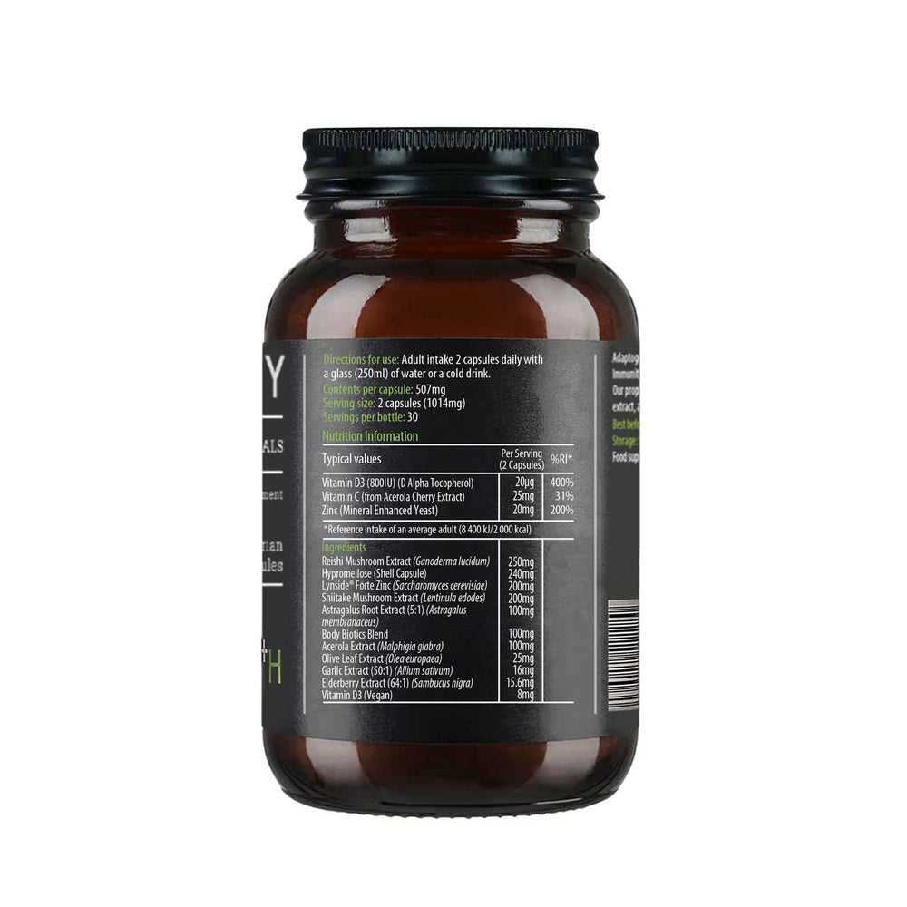 Immunity Blend Capsules Back of Bottle