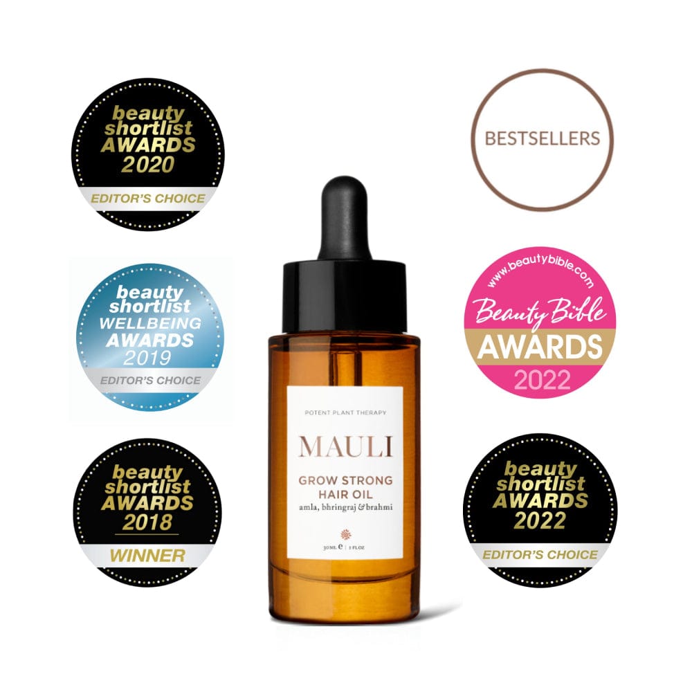 Grow strong hair oil mauli rituals